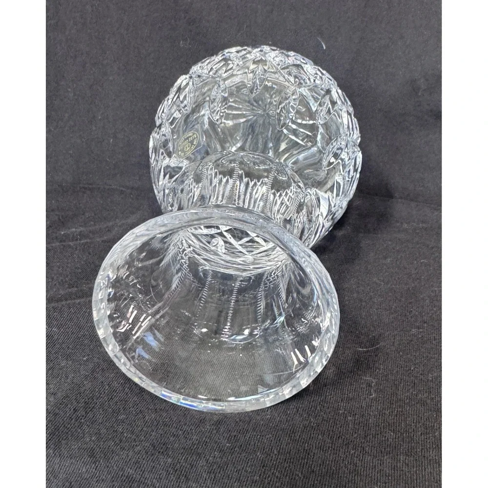 Lead Crystal Vase Hand Crafted Diamond Cut Glass 24% PbO Celery Vase